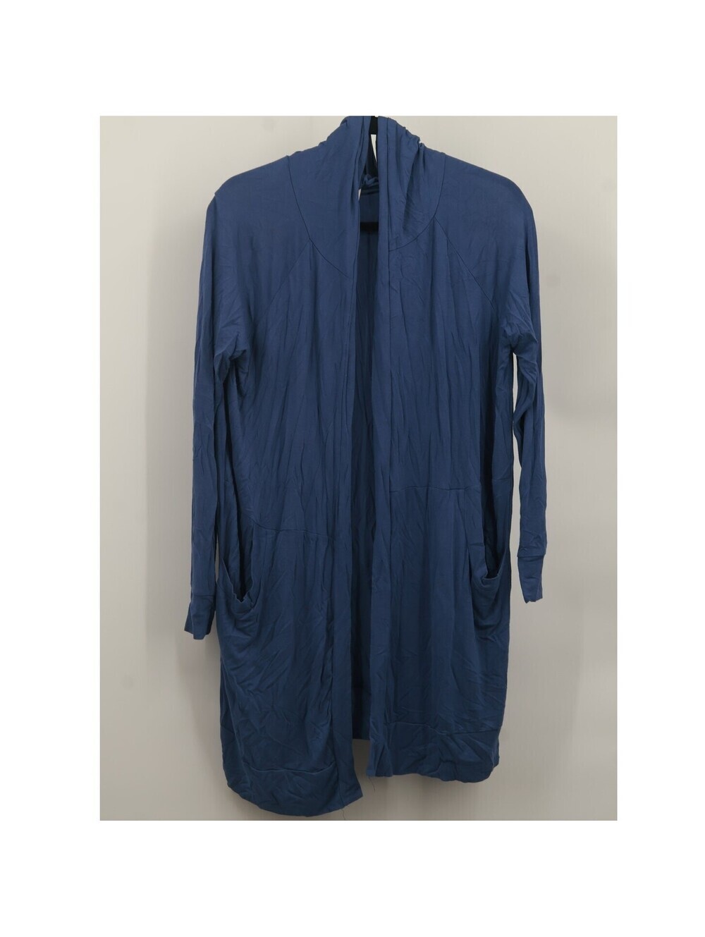 Lyss Loo Womens Open Front Cardigan Sweater Long Sleeve Size M Slate Blue EUC